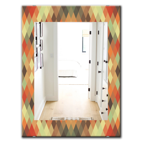 Designart Canada 35.4-in L x 23.6-in W Rectangle Triangular Colourfields Modern Polished Wall Mirror