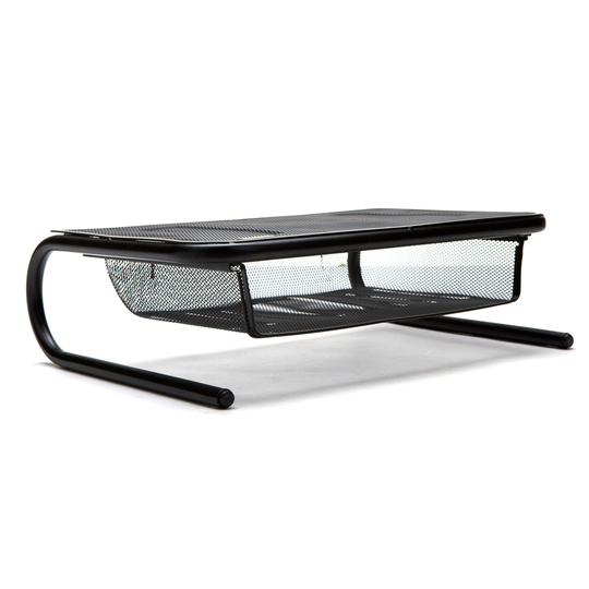 Mind Reader 16.5-in Black Traditional Adjustable Monitor Stand and Desk Organizer