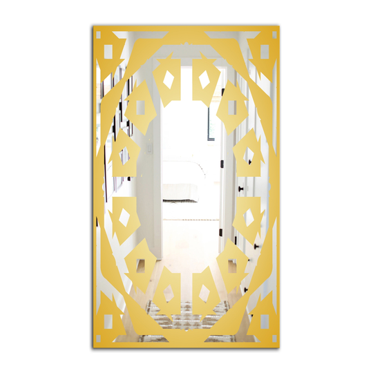 Designart Canada 35.4-in L x 23.6-in W Gold Rectangle Glam Polished Wall Mirror