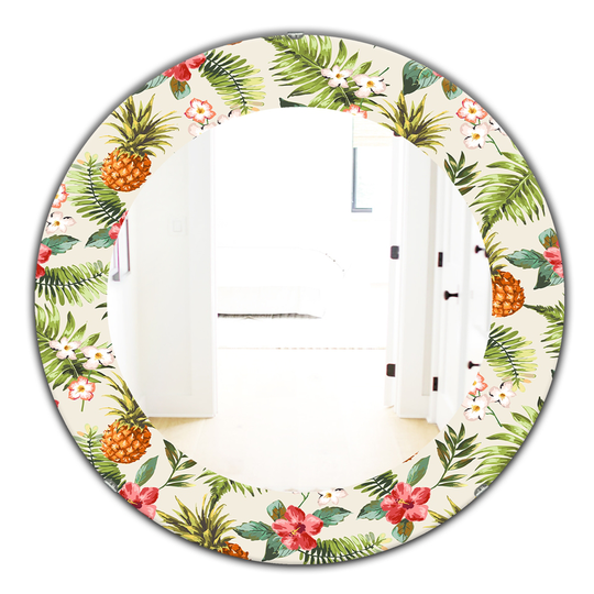 Designart 24-in x 24-in Green Tropical Mood Foliage Bohemian and Eclectic Mirror