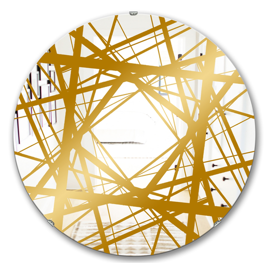 Designart Canada 24-in W x 24-in L Gold Round Glam Polished Wall Mirror