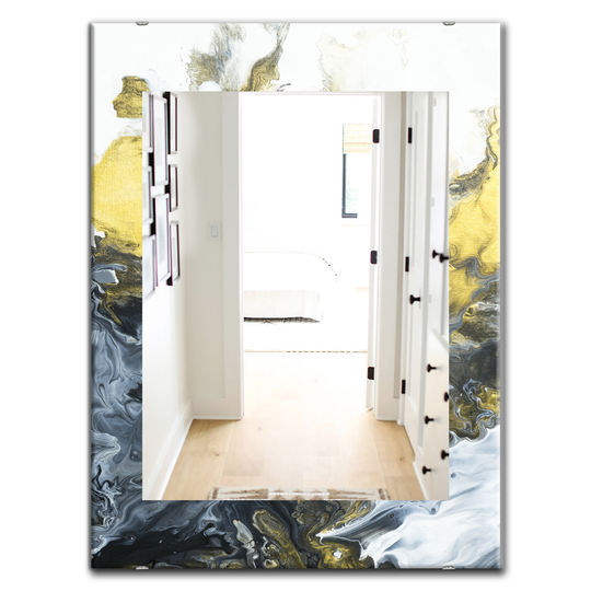 Designart Canada 35.4-in L x 23.6-in W Rectangle Yellow Marble Polished Wall Mirror