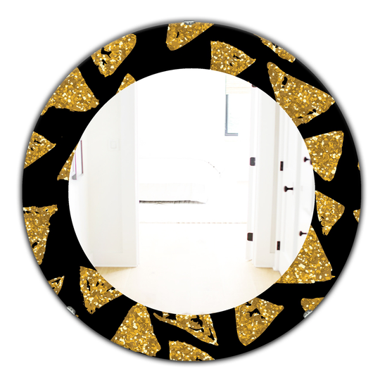 Designart Canada 24-in L x 24-in W Round Obsidian Impressions Polished Wall Mirror