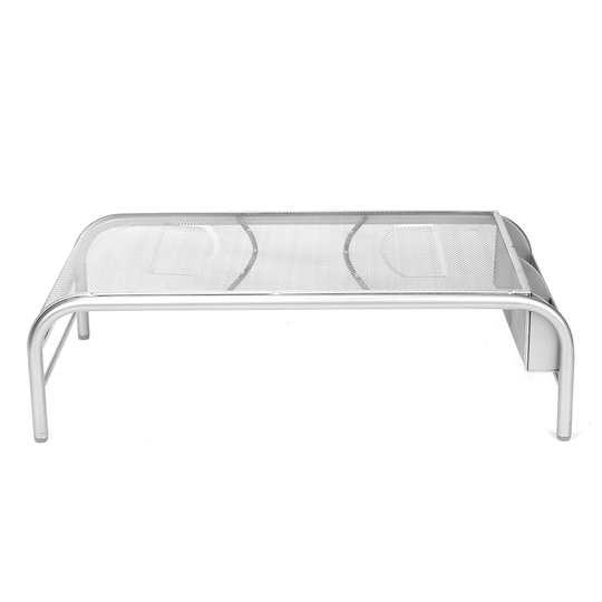Mind Reader 19.88-in Silver Traditional Adjustable Monitor Stand and Desk Organizer