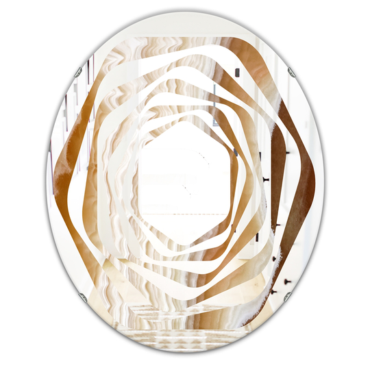 Designart Canada Oval 23.7-in W x 31.5-in L Marbled Geode Polished Wall Mirror