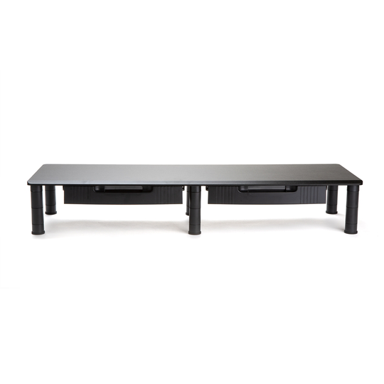Mind Reader 38.5-in Black Traditional Adjustable Dual Monitor Stand with Storage Drawer