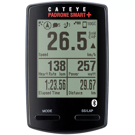 Cateye Padrone Smart+ Bike Computer - Black