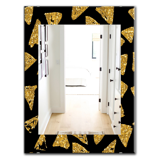 Designart Canada 35.4-in L x 23.6-in W Rectangle Obsidian Impressions Polished Wall Mirror