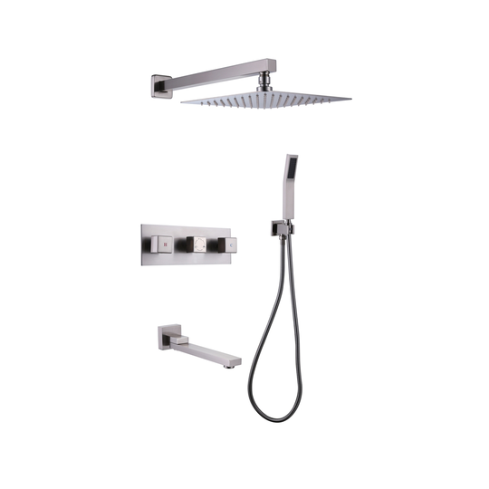 TRUSTMADE Brushed Nickel 3-spray Built-in Shower System