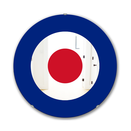 Designart Canada 24-in L x 24-in W Blue Round Polished Wall Mirror