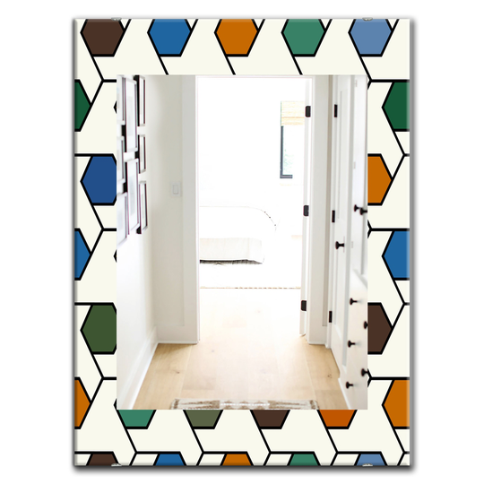 Designart Canada 35.4-in L x 23.6-in W Rectangle Honeycomb Polished Wall Mirror