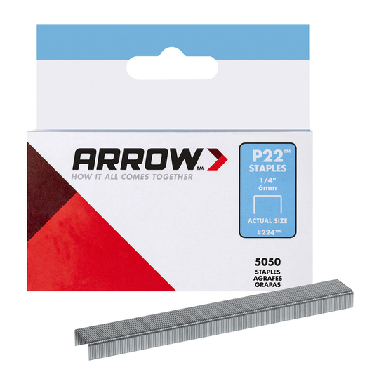 Arrow Fastener 1/4-in P22 Staples