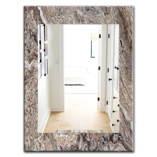 Designart Canada 35.4-in L x 23.6-in W Rectangle Onyx Travertine Tile Polished Wall Mirror