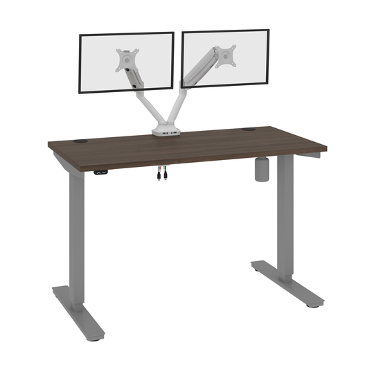 Bestar Upstand 48-in Standing Desk with Dual monitor arm - Antigua