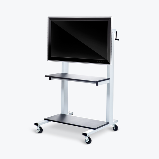 Luxor Crank Adjustable Flat Panel Cart - Gray