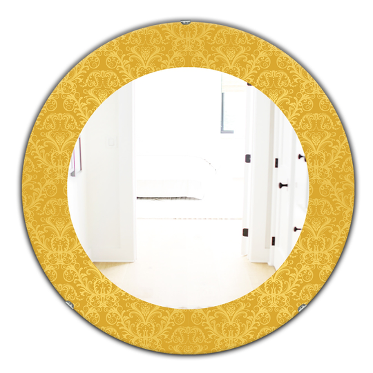 Designart 24-in x 24-in Yellow/Gold Moods Glam Wall Mirror