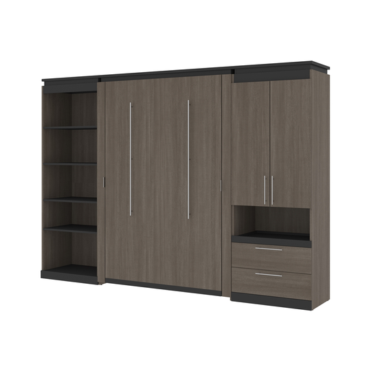 Bestar Orion Full Murphy Bed Integrated Storage (Bark grey & Graphite)