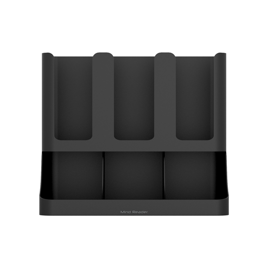 Mind Reader Black 6-Compartment Upright Coffee Organizer