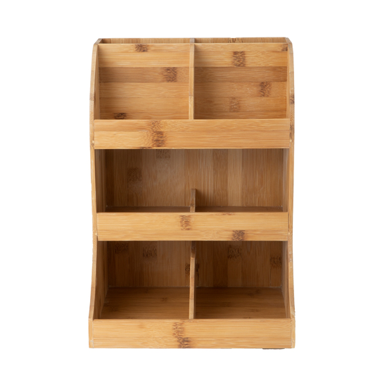 Mind Reader 8-Section Bamboo Coffee Organizer