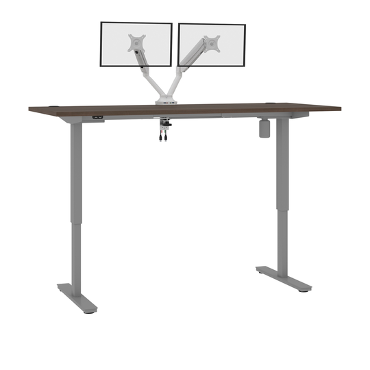 Bestar Upstand 72-in Standing Desk with Dual monitor arm - Antigua