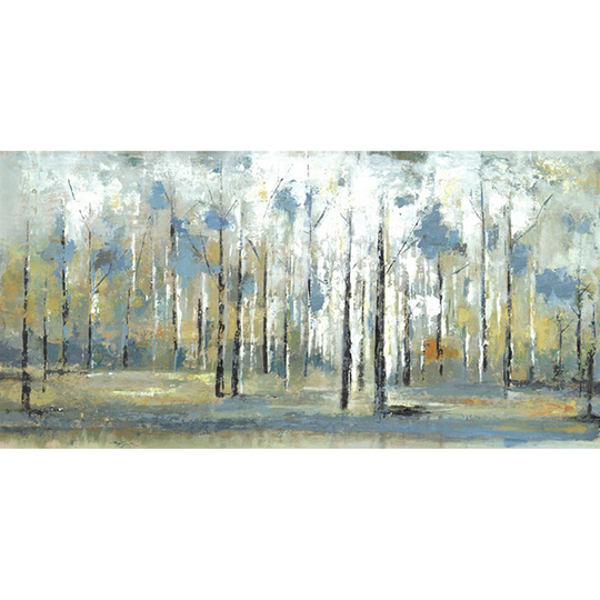ArtMaison Canada Sky Branches Irina K Frameless 24-in H x 48-in W Abstract Canvas Print- Abstract Trees, Teal
