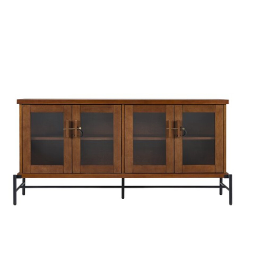 Southern Enterprises Baina Whiskey Maple Contemporary Engineered Wood Media Console