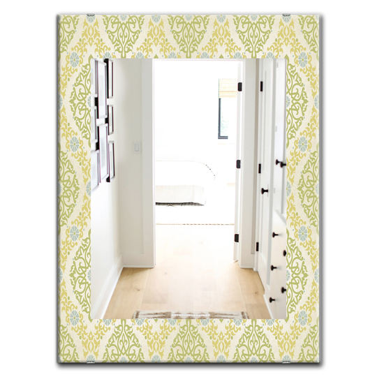 Designart 35.4-in x 23.6-in Green Pattern in Eastern Style Mirror