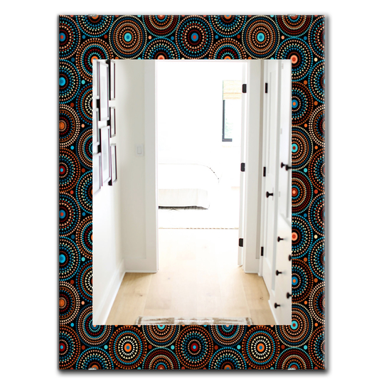 Designart 35.4-in x 23.6-in Black Obsidian Impressions Bohemian and Eclectic Mirror