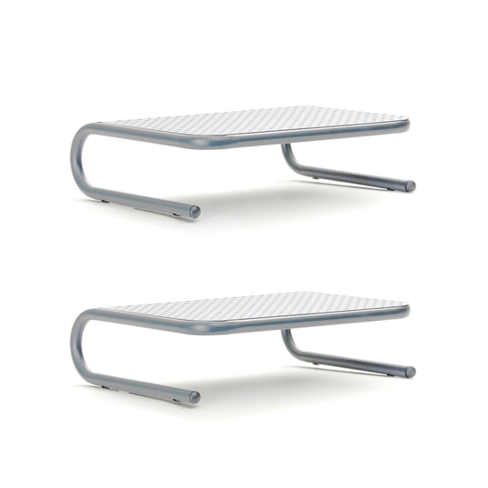 Mind Reader 14.88-in Silver Traditional Adjustable Monitor Stand - 2-Pack