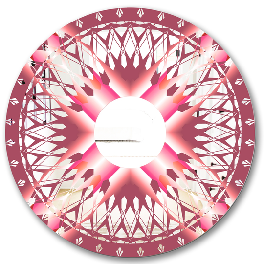 Designart Canada Round 24-in L x 24-in W Light Purple Polished Wall Mirror