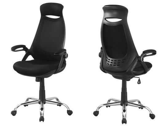 Monarch Specialties Monarch Contemporary Mesh Office Chair - Black/Chrome