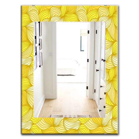 Designart 35.4-in x 23.6-in Yellow/Gold Moods Bohemian and Eclectic Mirror