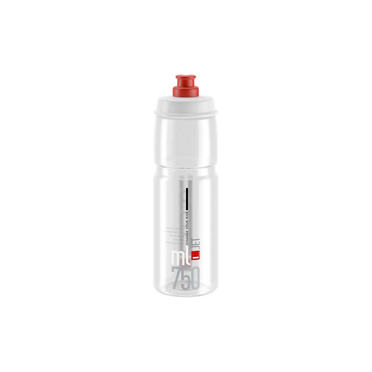 Elite Jet Biodegradable Water Bottle 750ml - 750ml} - Clear-Red Logo