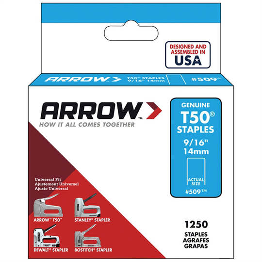 Arrow T50 9/16-in Heavy-Duty Staples (1,250-Count)