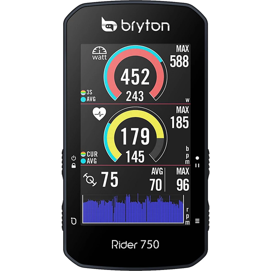 Bryton Rider 750E GPS Cycle Computer - Head Unit Only} - Black