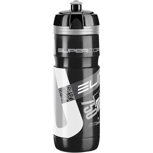 Elite SuperCorsa 750ml Water Bottle - OS} - Black-Silver Logo