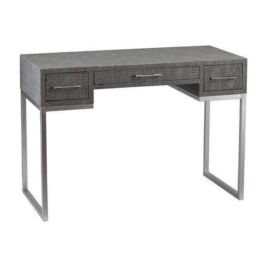 Boston Loft Furnishings Crecia Faux Grey Reptile Computer Desk