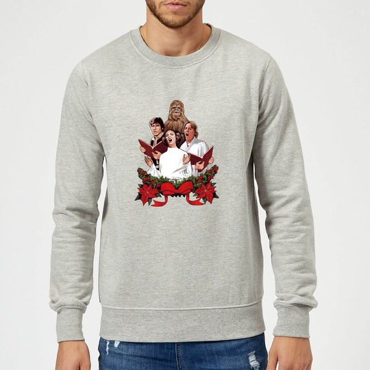 Star Wars Jedi Carols Grey Christmas Jumper - M