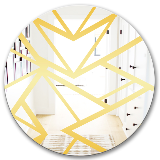 Designart Canada 24-in W x 24-in L Round Gold Glam Polished Wall Mirror