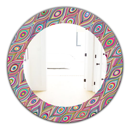Designart 24-in x 24-in Pink Abstract Pattern I Modern Mirror