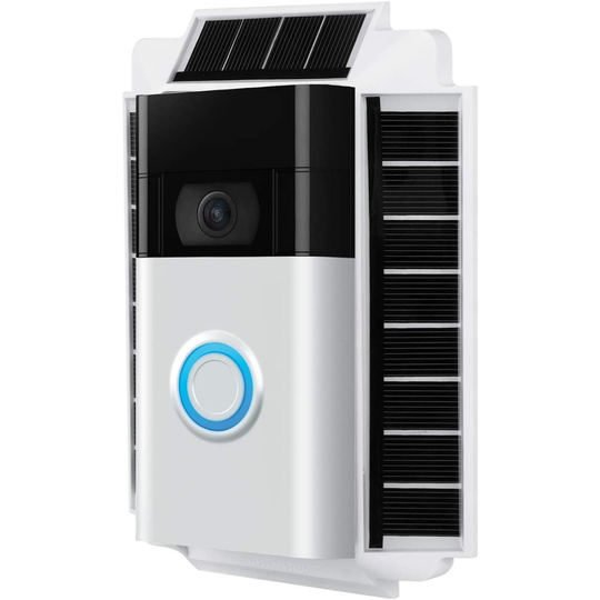 Wasserstein White Solar Charger Mount for Ring Video Doorbell (1-Pack)