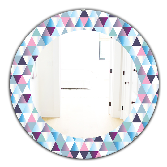 Designart Blue 24-in x 24-in Triangular Colourfields Modern Mirror