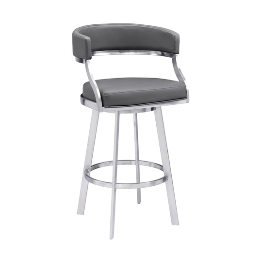 Armen Living Saturn Modern Swivel Counter Stool - Grey