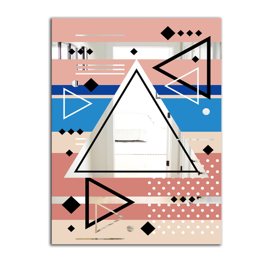 Designart All Eyes on You Rectangular 35.4-in L x 23.6-in W Polished Modern Pink Wall Mounted Mirror