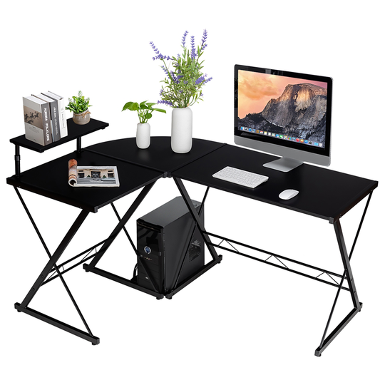 Costway 44-in Black Modern/Contemporary L-Shaped Computer Desk