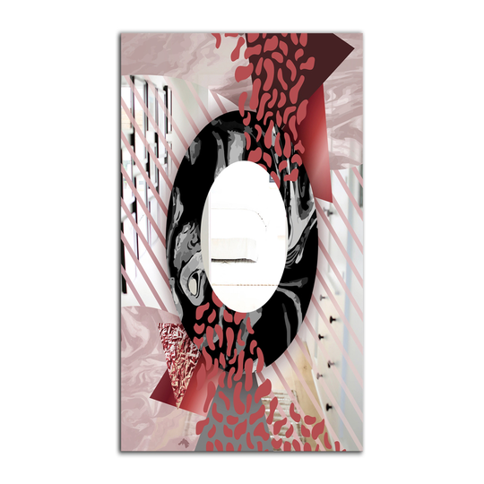 Designart Marble Rose Metallic Rectangular 35.4-in L x 23.6-in W Polished Mid-Century Black Wall Mounted Mirror