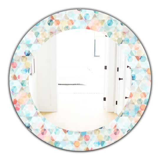 Designart 24-in x 24-in White Pastel Dreams Modern Mirror