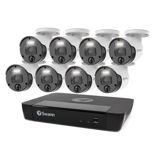 Swann Master 4K Ultra HD 8 Channel NVR Security System with 8 Cameras - White - SONVK-876808