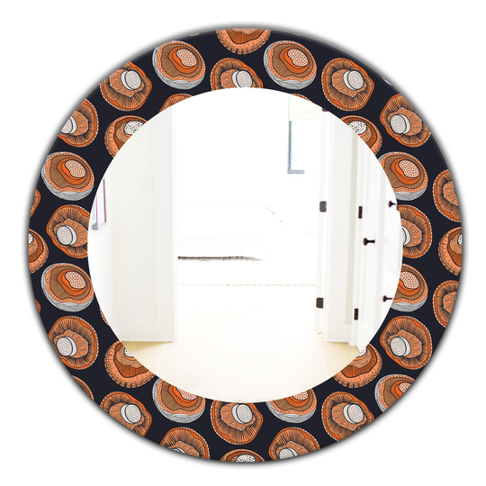 Designart 24-in x 24-in Black Champignons Pattern Modern Mirror