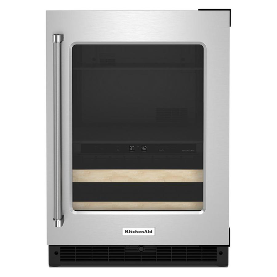 KitchenAid 4.89-cu ft Black/Stainless Steel Built-in Beverage Center